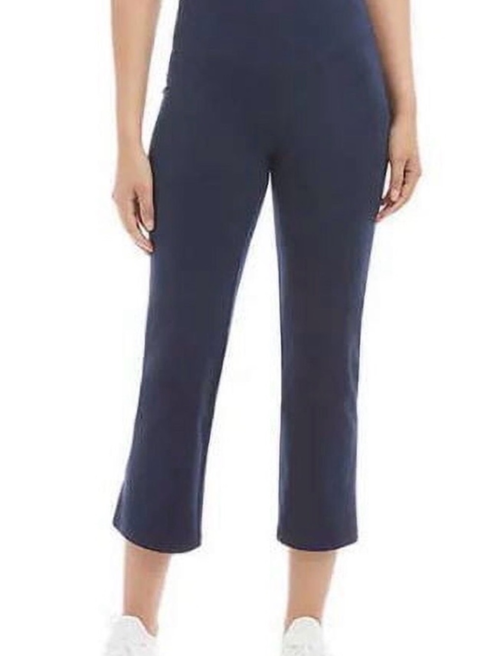 Jockey Cropped Slit Flare Pants NWT 2 Pair Bundle Dark Blue/ Black Side Pocket L